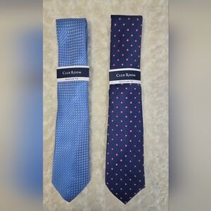 Club Room Men's Navy and Light Blue Ties